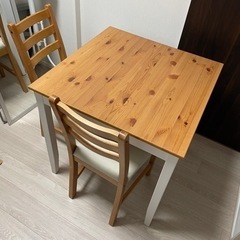 IKEA LERHAMN レールハムン テーブル＆チェア2脚