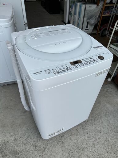 【動作保証あり】SHARP シャープ 2021年 ES-KS70W 7.0kg 全自動洗濯機【管理KRS616】