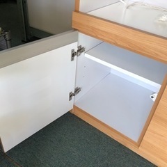 【リサイクルサービス八光】幅89.5㎝　ナチュラルブラウン　レンジボード　コンセント付