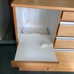 【リサイクルサービス八光】幅89.5㎝　ナチュラルブラウン　レンジボード　コンセント付