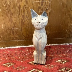 Mg121 木製猫の置き物
