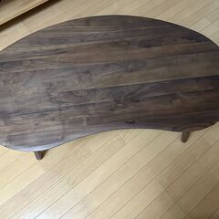 【ネット決済】ローテーブル 天然木 オイル仕上げ 楕円 ウォールナット