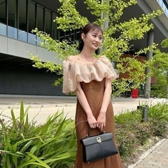 【新品タグ付き】LEJA 2WAYオフショルダーパフスリーブワッフル生地マーメイドワンピース