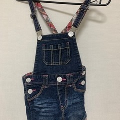 美品 ロールアップ サロペット ショートパンツ 110cm