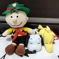 ☆SNOOPY&ウッドストック＆チャーリーブラウンぬいぐるみキー...