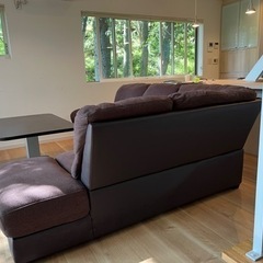 布張りカウチソファ (ウォール3KD RC DBR) 3人掛け ニトリ