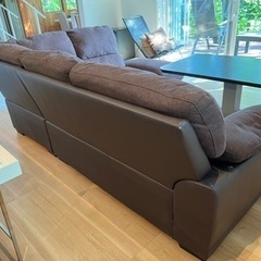 布張りカウチソファ (ウォール3KD RC DBR) 3人掛け ニトリ