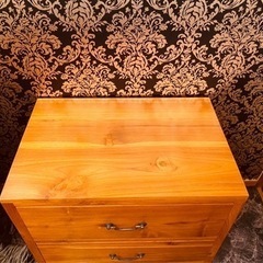 値引き中！！美品✨無垢 キャビネット 2段 引出し
