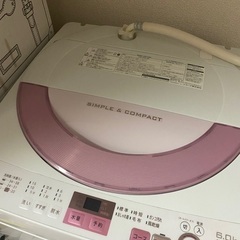 SHARP 洗濯機 6.0kg 2017年製