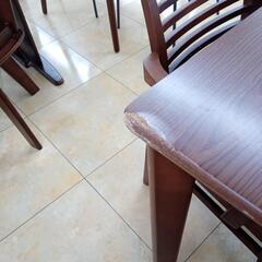 ★ジモティ割あり★  　ダイニングセット四人掛け ブラック・ブラウン H70.5×D80.5×W135.2 クリーニング済み OJ1865