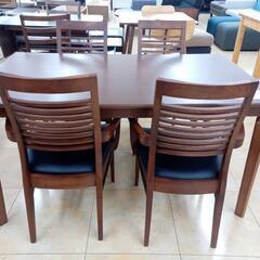 ★ジモティ割あり★  　ダイニングセット四人掛け ブラック・ブラウン H70.5×D80.5×W135.2 クリーニング済み OJ1865