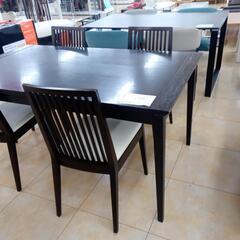 ★ジモティ割あり★  ダイニングセット四人掛け ダークブラウン・ホワイト H73.5×D85×W150.3 クリーニング済み OJ1866