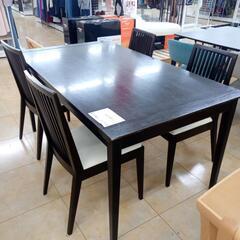 ★ジモティ割あり★  ダイニングセット四人掛け ダークブラウン・ホワイト H73.5×D85×W150.3 クリーニング済み OJ1866