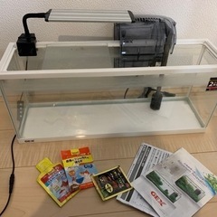 （決まりました。）水槽60×25×17　新品ろ過機　LEDライト...