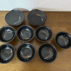 小鉢 皿 9枚セット 黒 ＃37078-0-29