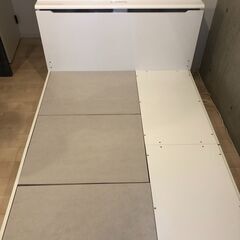 ダブルベッドフレーム 収納引き出し付き ニトリ コンソン 浅型/WH 定価  