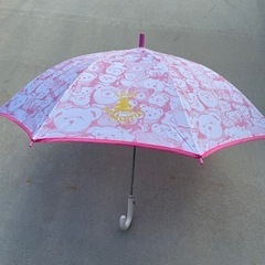 女の子の傘　チャーム付き　ピンク　くまさん　美品