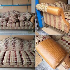 高級 応接セット ソファ3点（3人掛・2人掛・1人掛） テーブル2点（センターテーブル・サイドテーブル）セット 定価80万