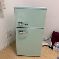 冷蔵庫 レトロ調 85L 2ドア 冷凍 冷蔵