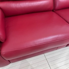 ニトリ　3人用本革ソファ(クローナ NB RE) 商品コード 1139700