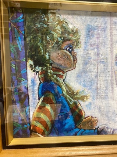 油絵　作者不明 人形 F4号 油彩 油絵 箱なし　C-1 油絵 作者不明 人形 F4号 油彩 油絵 箱なし C-1