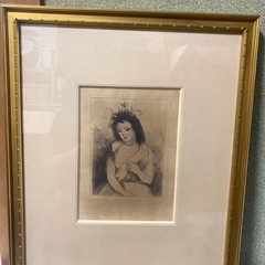 石版画　リトグラフ　少女　マリー・ローランサン 保証書付き　C-１