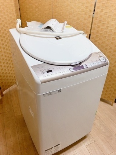 【引取】SHARP シャープ ES-TX8DKS 2019年製 8.0kg 乾燥4.5kg 洗濯乾燥機