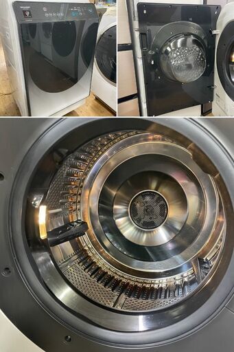 地域限定送料無料　超美品【 SHARP 】シャープ 洗濯11.0㎏/乾燥6.0㎏ ドラム式洗濯機 AIでスマートお洗濯 乾燥フィルター自動お掃除 ハーフミラー ES-W114