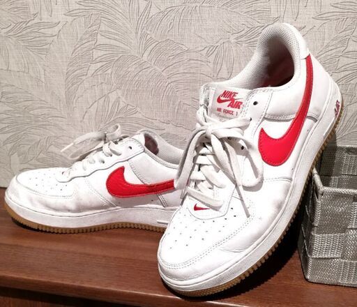 ナイキ NIKE エアーフォース 白/赤 27cm