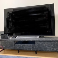 テレビボード 大理石調 ブラック