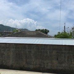 国頭村　民家離れ屋根補修工事　台風被害リフォーム