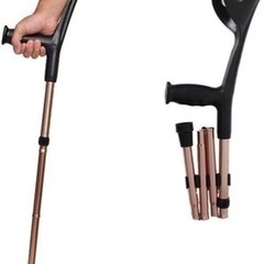 【新品】松葉杖折りたたみ式エルボー、アルミ合金製、4つ折り式、肘...