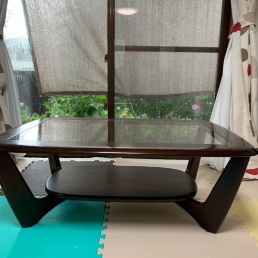 センターテーブル　ガラス木製　1060×720