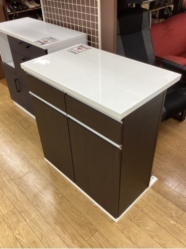 KI-17【新入荷 リサイクル品】カウンターテーブル ブラウン×白 - 広島県の家具
