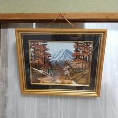 ●富士山、刺繍絵画●