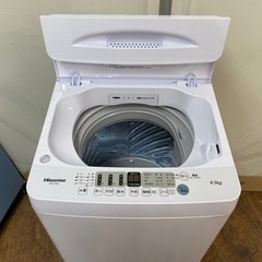 I609 🌈 2021年製の美品♪ Hisense 洗濯機 （4.5㎏）  動作確認済 ⭐ クリーニング済