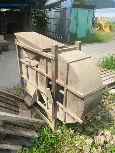 レトロ農機具3個セット　唐箕（とうみ）　水田中耕除草機　クワ？　古い農機具　古民具　アンティーク