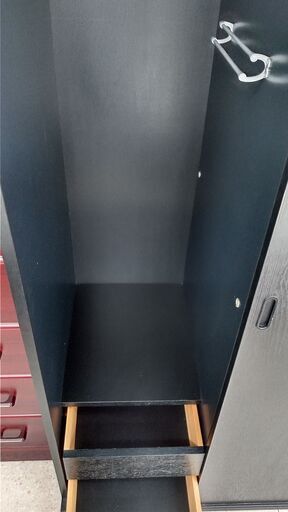 ★ジモティ割あり★ 全国家具工業連合会 ワードローブ 黒 H180×D59×W120 クリーニング済み TJ1838 ☆ジモティ割あり☆ 全国家具工業連合会 ワードローブ 黒 H180×D59