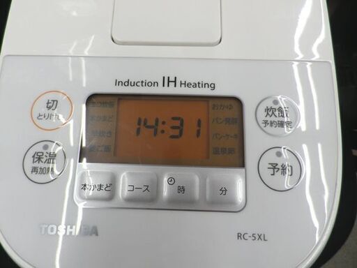 TOSHIBA 3合炊き IHジャー 炊飯器 2019年製 RC-5XL ホワイト 炊飯ジャー 東芝 白　西岡店