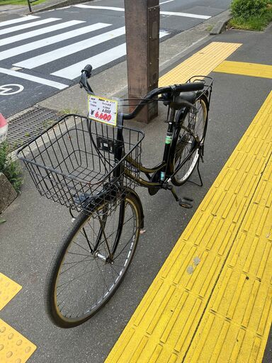 【リサイクルショップどりーむ鹿大前店】　No263　自転車　ママチャリ・　切り替え・カゴ付き　26インチ　 リサイクルショップどりーむ鹿大前店】No.1034 自転車 ママチャリ 黒色