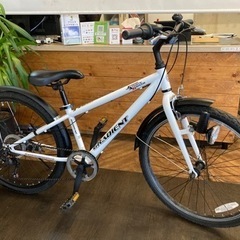 Jr.クロスマウンテンバイク】6段変速 24インチ自転車 ホワイト