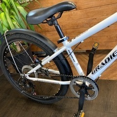 Jr.クロスマウンテンバイク】6段変速 24インチ自転車 ホワイト