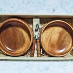 ハミングバード　木製サラダボウル・フォークセット　食器