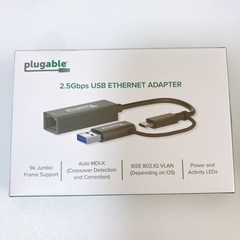 Plugable USB イーサネットアダプター 2.5Gbps...