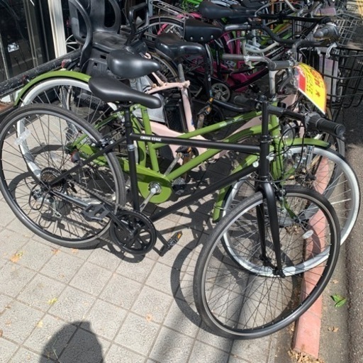 美品CROSS STAGE 700C クロスバイク クロスステージ 黒 718