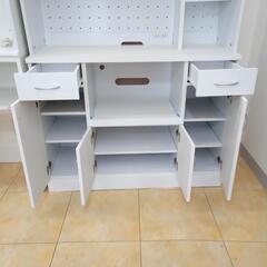 ★ジモティ割あり★  レンジボード ホワイト H177.5×D45×W119.5 クリーニング済み OJ1886