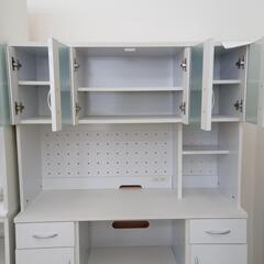 ★ジモティ割あり★  レンジボード ホワイト H177.5×D45×W119.5 クリーニング済み OJ1886