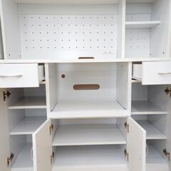 ★ジモティ割あり★  レンジボード ホワイト H177.5×D45×W119.5 クリーニング済み OJ1886