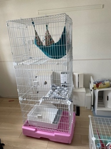 決まりました　猫　ゲージ　3段　キャスター付き