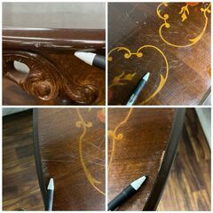 🔷🔶🔷WY6/9 円形 丸型 テーブル ダイニングテーブル イタリア クラシック 彫刻 食卓机 アンティーク 猫脚 ★直接引き取り歓迎🔷🔶🔷